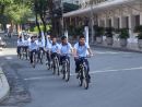 Cyclists with Banners, Ho Chi Minh City