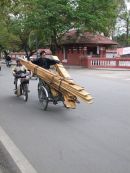Carrying Load of Timber on Cyclo, Hue