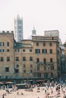 One Side of Piazza del Campo, Sienna, Tuscany