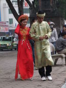 Vietnamese Couple in Traditional Dress