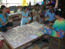 Vietnamese People Packing Rice Crispy Sweets