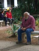 Texting, Central Park, Havana