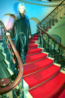A press PR shot for Living TV showing the presenter of Most Haunted Yvette Fielding at Culzean Castle Ayrshire