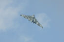 An Avro Vulcan carries out a flypast over Prestwick airport. Recently restored it was flying to RAF Lucos
