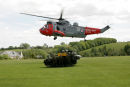 HMS Gannet Seaking helicopter and TA tank