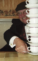 FRED DIBNAH CREATES A 'STACK' OF TEAS.