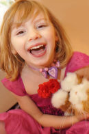 young girl smiling