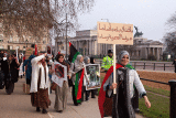 Women march in solidarity with the Libyan people