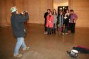 Brian Haw taking a snap of Mark Wallinger, Anna Barriball, Clarrie Wallis, Emma Sangster & Maria Gallastegui