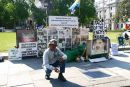 The display is reduced in size but the message against war remains strong as ever