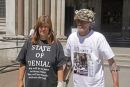 Brian Haw & Barbara Tucker outside the High Court of Justice