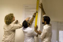 Setting up the exhibition CAPTIVATED “The art of the interned”