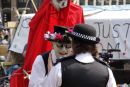Professor Chris Knight discuses with the police 