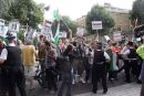 A spontaneous protest for Benjamin Netanyahu who is due to meet Gordon Brown