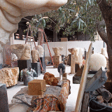 Emily Young's studio