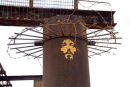Iconic graffiti face on the ruin of Brighton's West Pier 