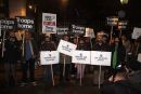 A protest outside the Ministry of Defence 