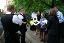 Police: “Who is your leader?”  Elderly lady: “The Lord our God is our leader”  