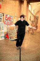 Turner Prize winning artist Mark Wallinger walking dangerously...
