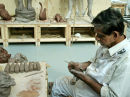 Durga statue in the making at the British Museum