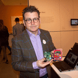 Pete Lomas holding Raspberry Pi