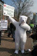 Polar bear attends the G20 summit demonstration