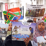 Solalians demonstration outside South Africa House