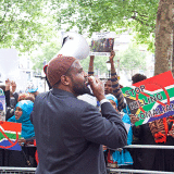 Solalians demonstration outside South Africa House