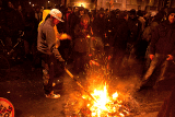 bonfire on the side of the road