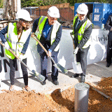 Terence Conran burying a time capsule