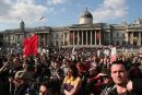 Peace campaigners attend the Alternative Summit