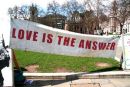 "Love is the answer" Haw
"War  is the answer" Blair