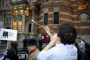 A peace campaigner contributes music for Tony Blair's lecture