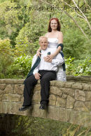 Bride & groom over the stoney bridge